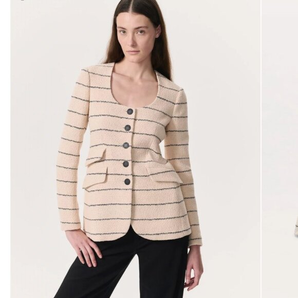 rag & bone Jackets & Blazers - NWT rag & bone Roslyn Cotton Tweed Scoop-Neck Blazer Jacket